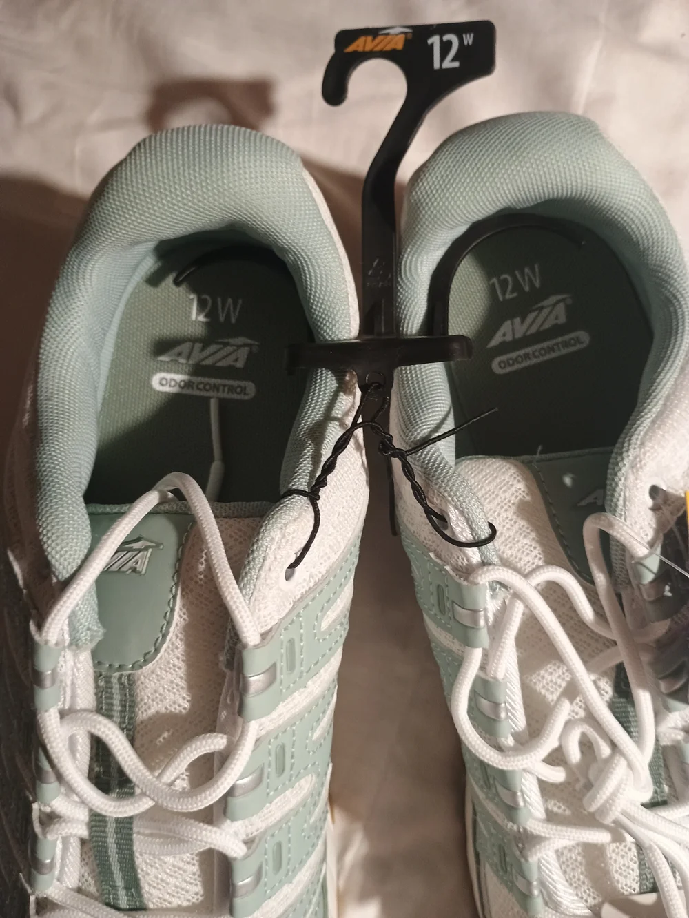 Avia Mint Green and White Wide-Width Athletic Sneakers